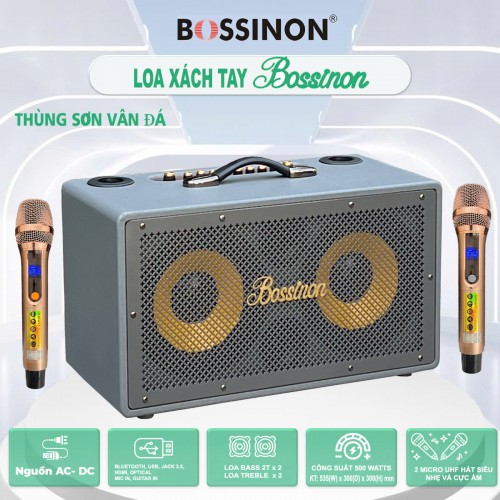 LOA XÁCH TAY BOSSINON N2284K  _Kích thước: 540 (W) x 280(D) x 310 (H)mm _Nặng 16kg _Công suất: 500Watts Bảo hành chính Hãng 12 tháng (bình và micro bảo hành 6 tháng)